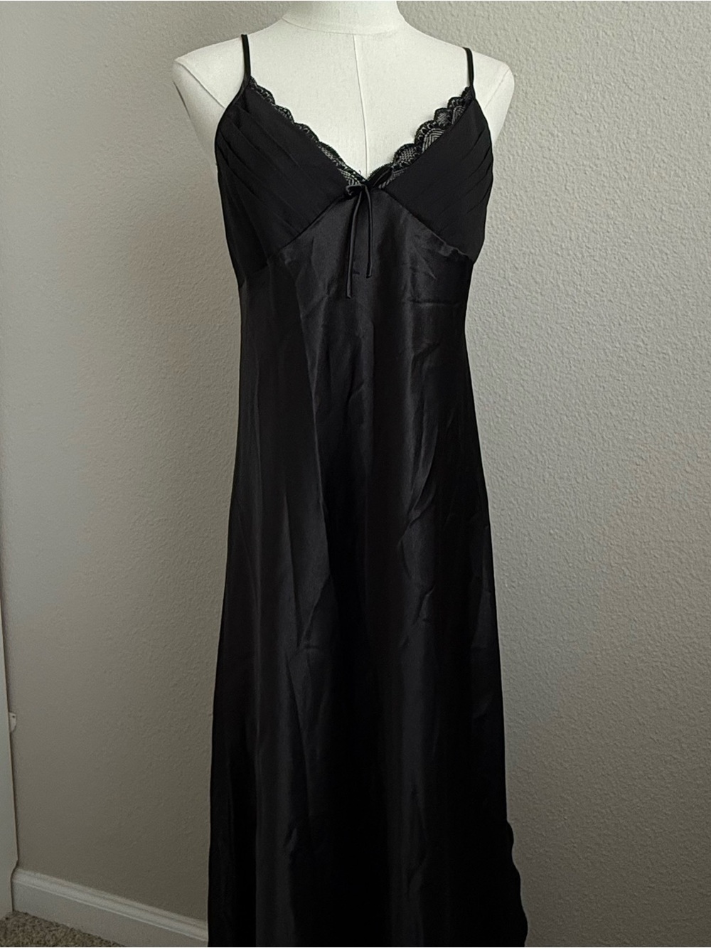 Dark coquette Maxi Gown Whimsigoth side slit romantic pleated Slip Dress